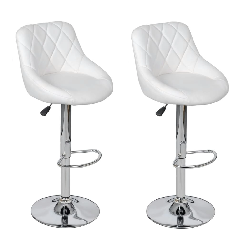 Bar Stools 2 pcs White Faux Leather 240466