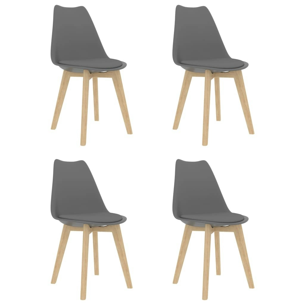 Dining Chairs 4 pcs Grey Plastic 244786