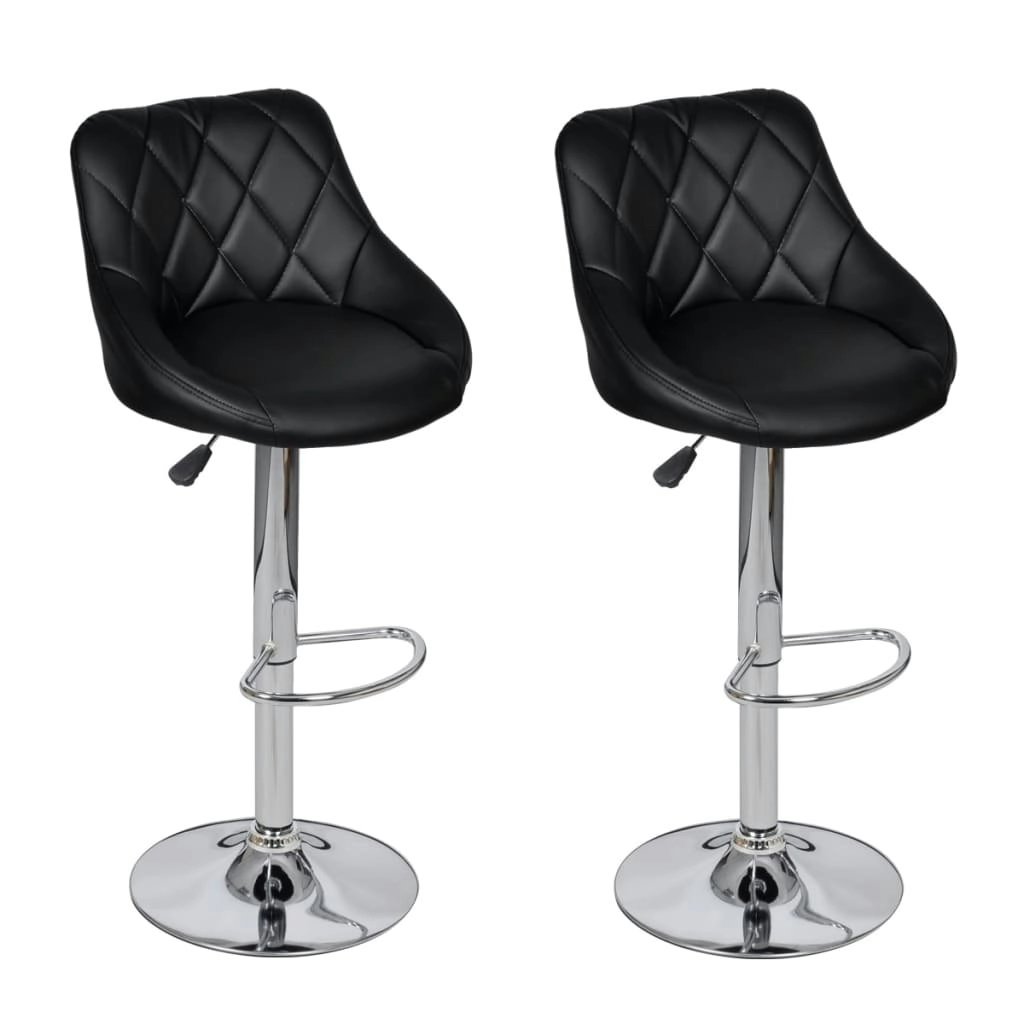 Bar Stools 2 pcs Black Faux Leather 240467