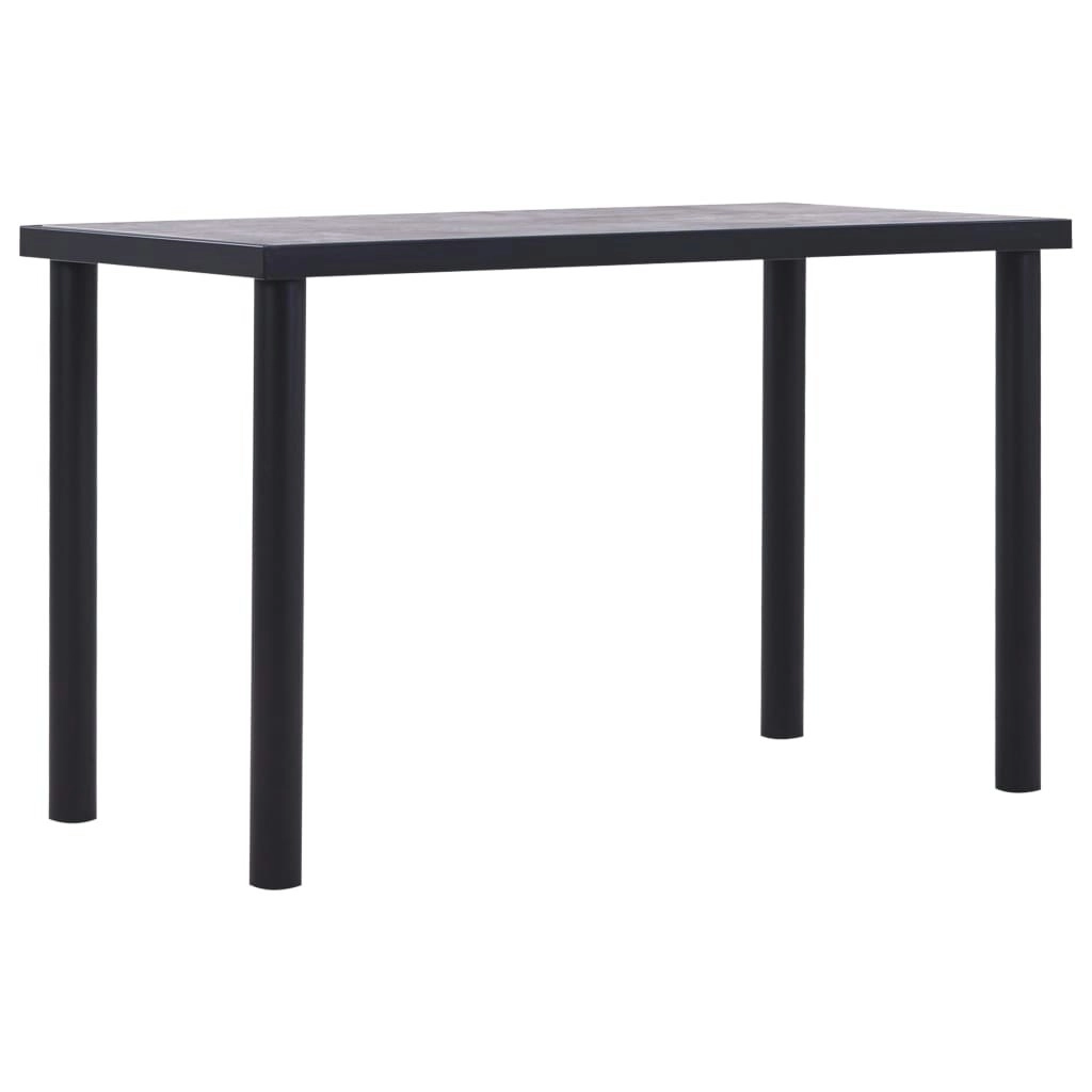 Dining Table Black and Concrete Grey 120x60x75 cm MDF 281857