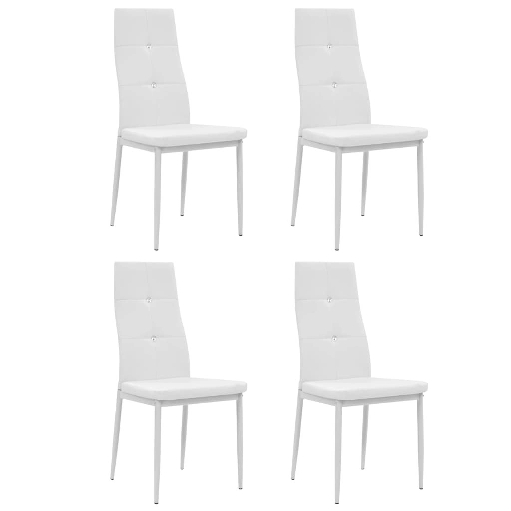 Dining Chairs 4 pcs White Faux Leather 246190