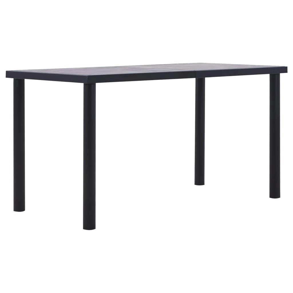 Dining Table Black and Concrete Grey 140x70x75 cm MDF 281858