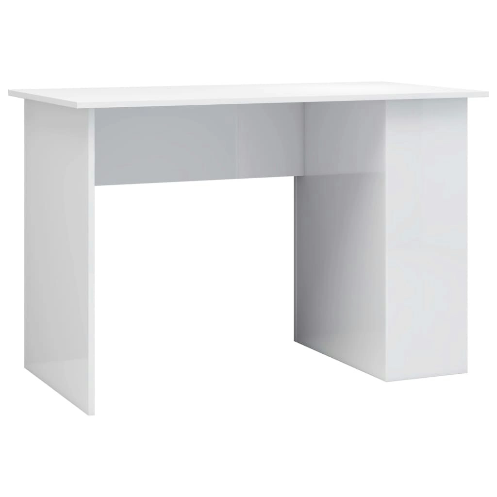 Desk High Gloss White 110x60x73 cm Engineered Wood 800582