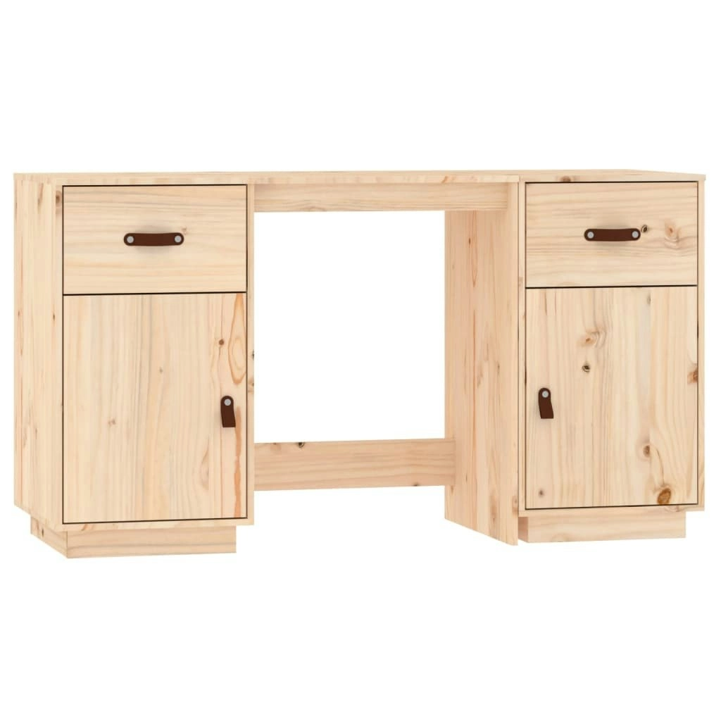 Desk with Cabinets 135x50x75 cm Solid Wood Pine 3107844