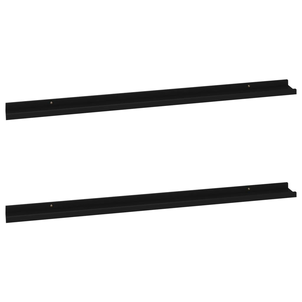 Wall Shelves 2 pcs Black 115x9x3 cm 326666