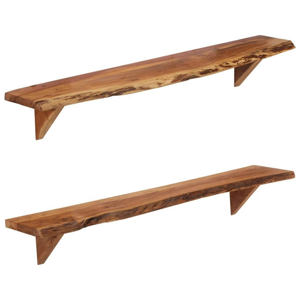 Wall Shelves 2 pcs 110x20x18 cm Solid Wood Acacia 337824