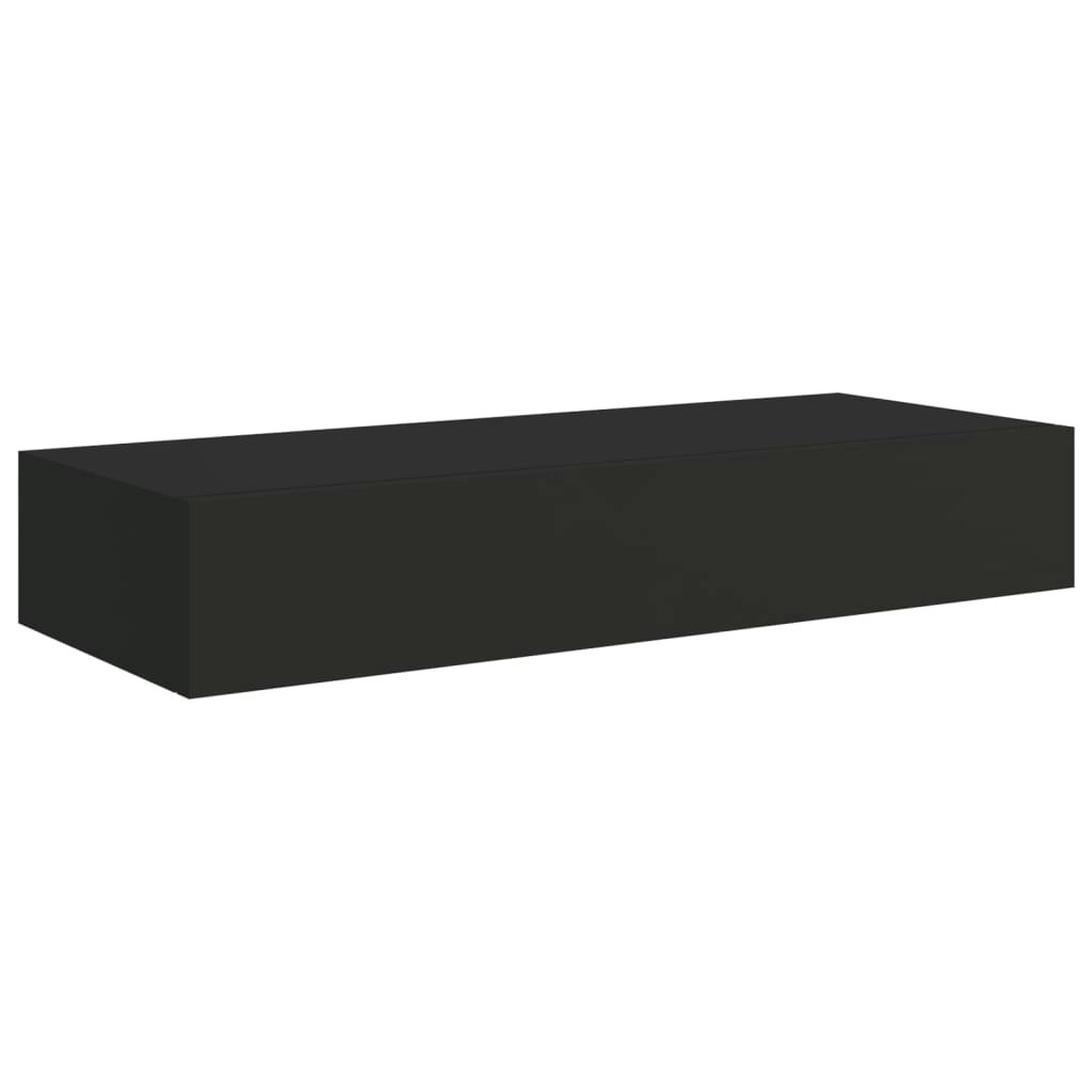 Wall-mounted Drawer Shelf Black 60x23.5x10cm MDF 330257