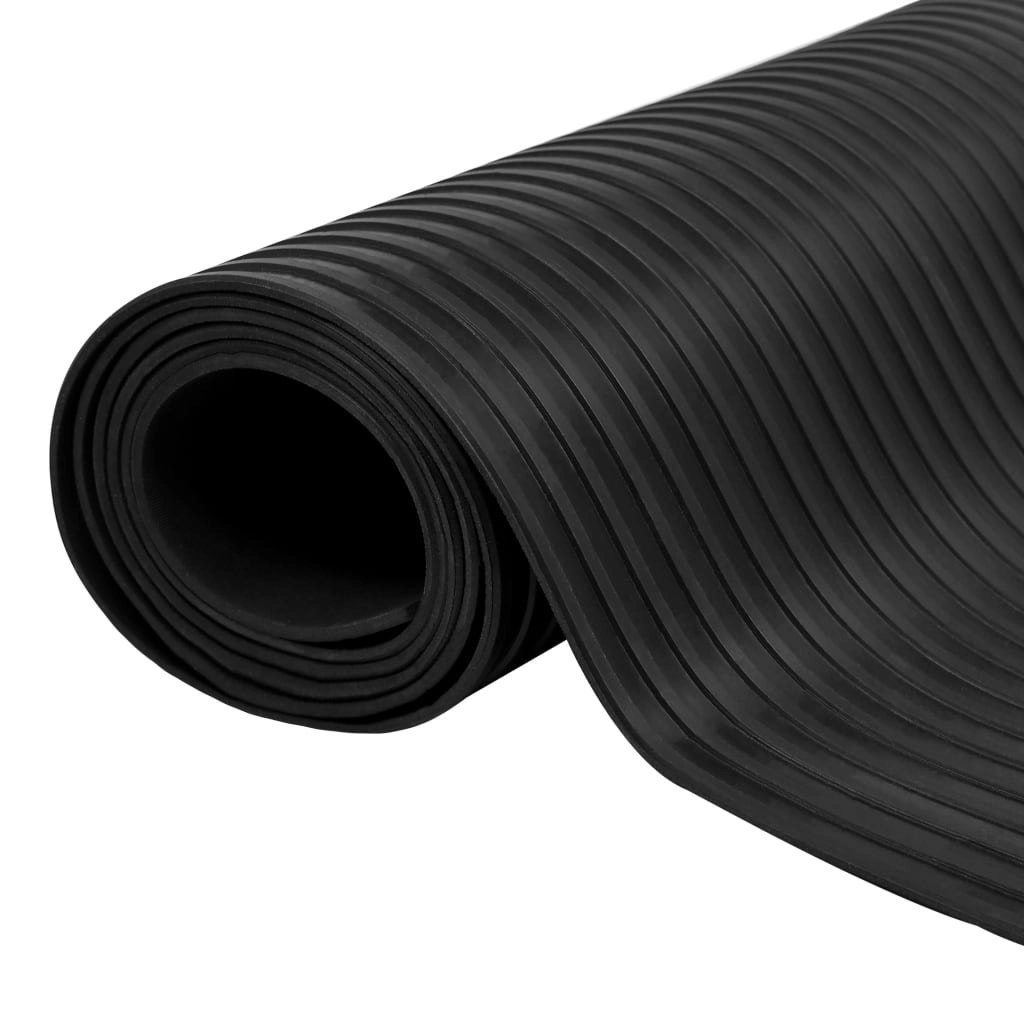 Rubber Floor Mat Anti-Slip 2 x 1 m Broad Ribbed 141170