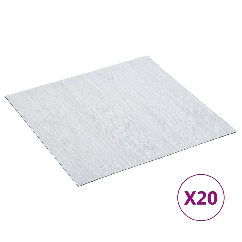 Self-adhesive Flooring Planks 20 pcs PVC 1.86 mÂ² White 330165