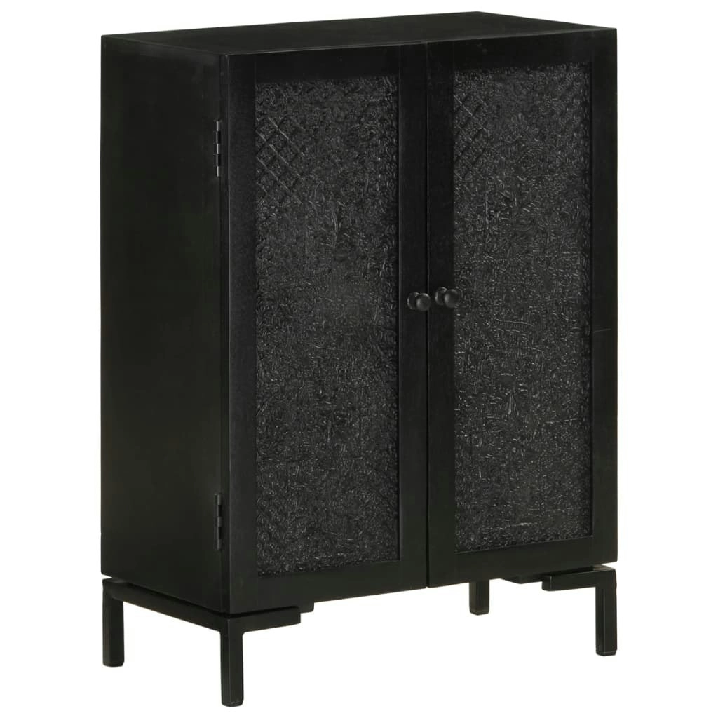 Sideboard Black 55x30x77 cm Solid Wood Mango and Iron 351645