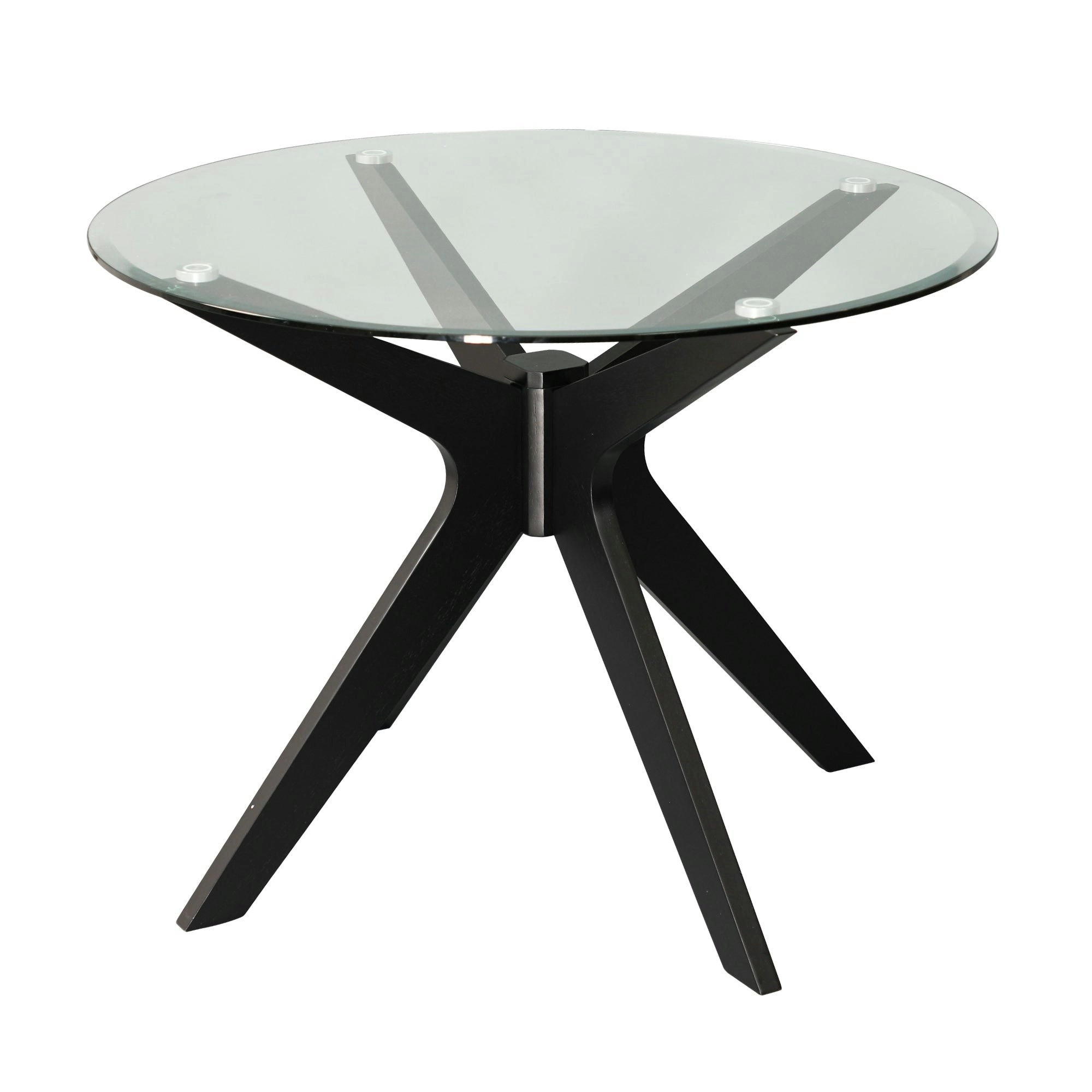 Forza 100cm Round Glass Dining Table Black