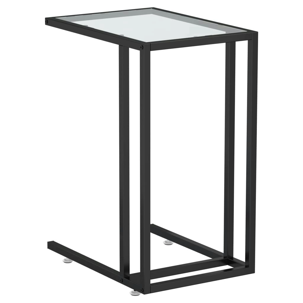 Computer Side Table Transparent 50x35x65 cm Tempered Glass 331649