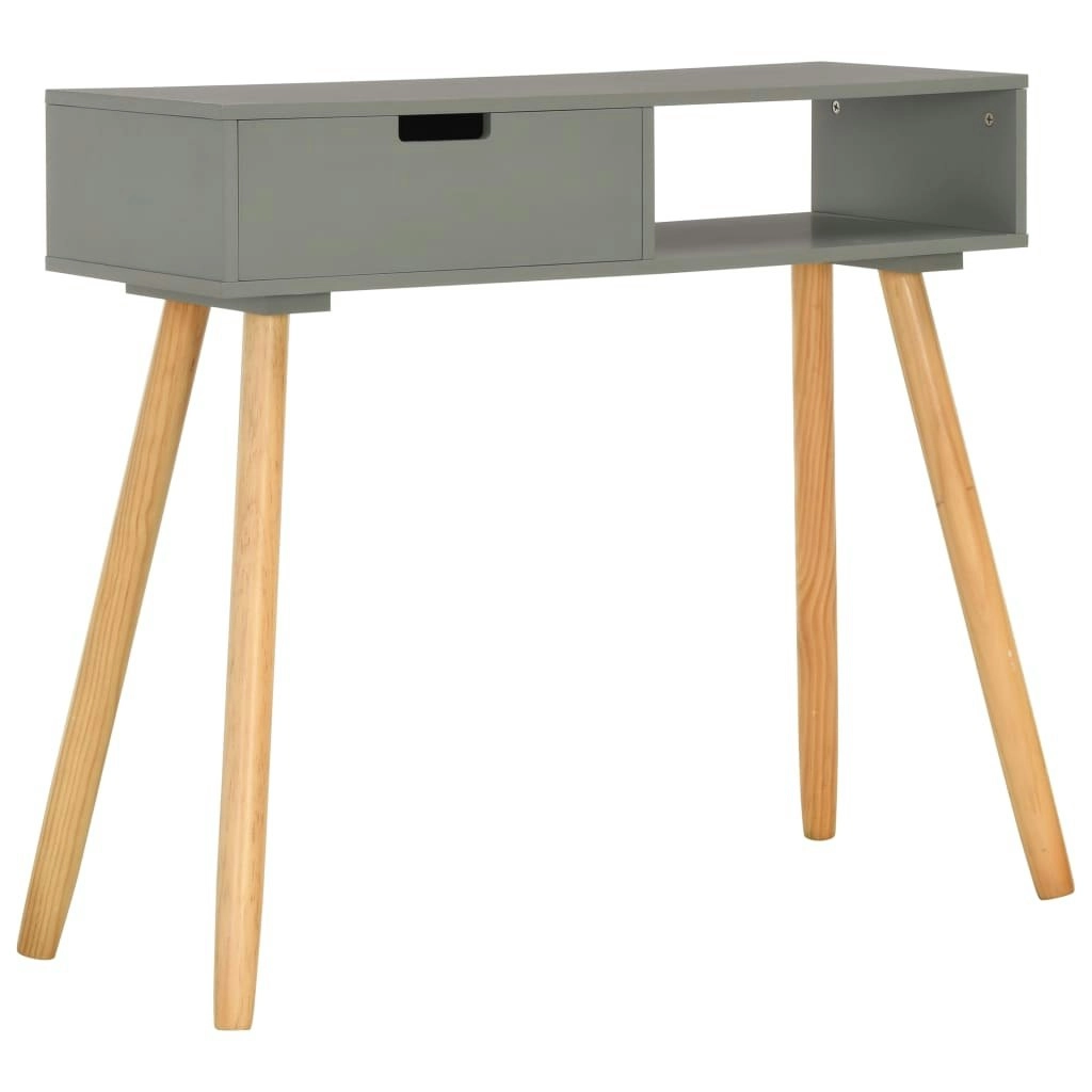 Console Table Grey 80x30x72 cm Solid Pinewood 285218