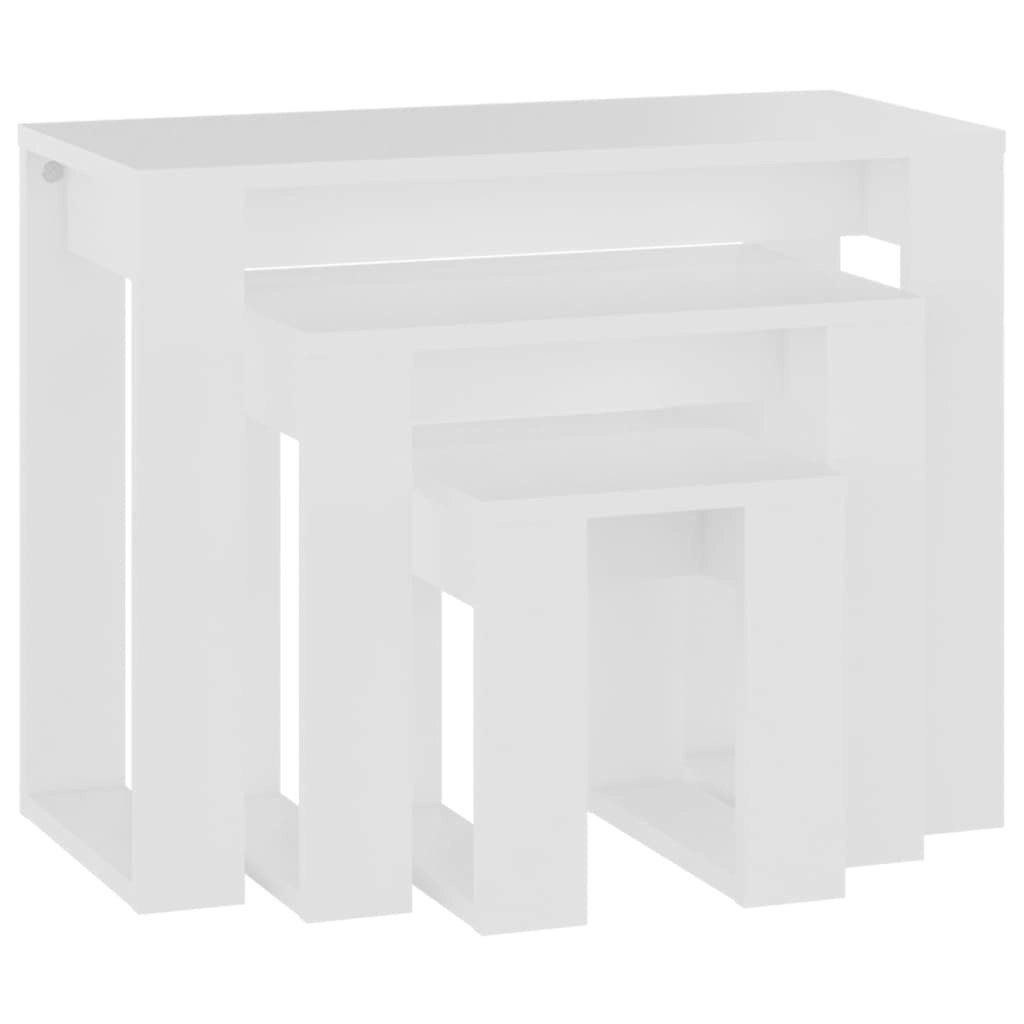 Nesting Tables 3 pcs White Engineered Wood 808603