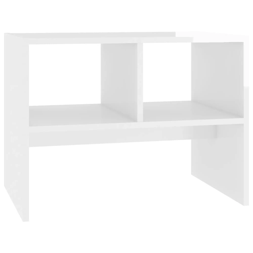 Side Table High Gloss White 60x40x45 cm Engineered Wood 806711