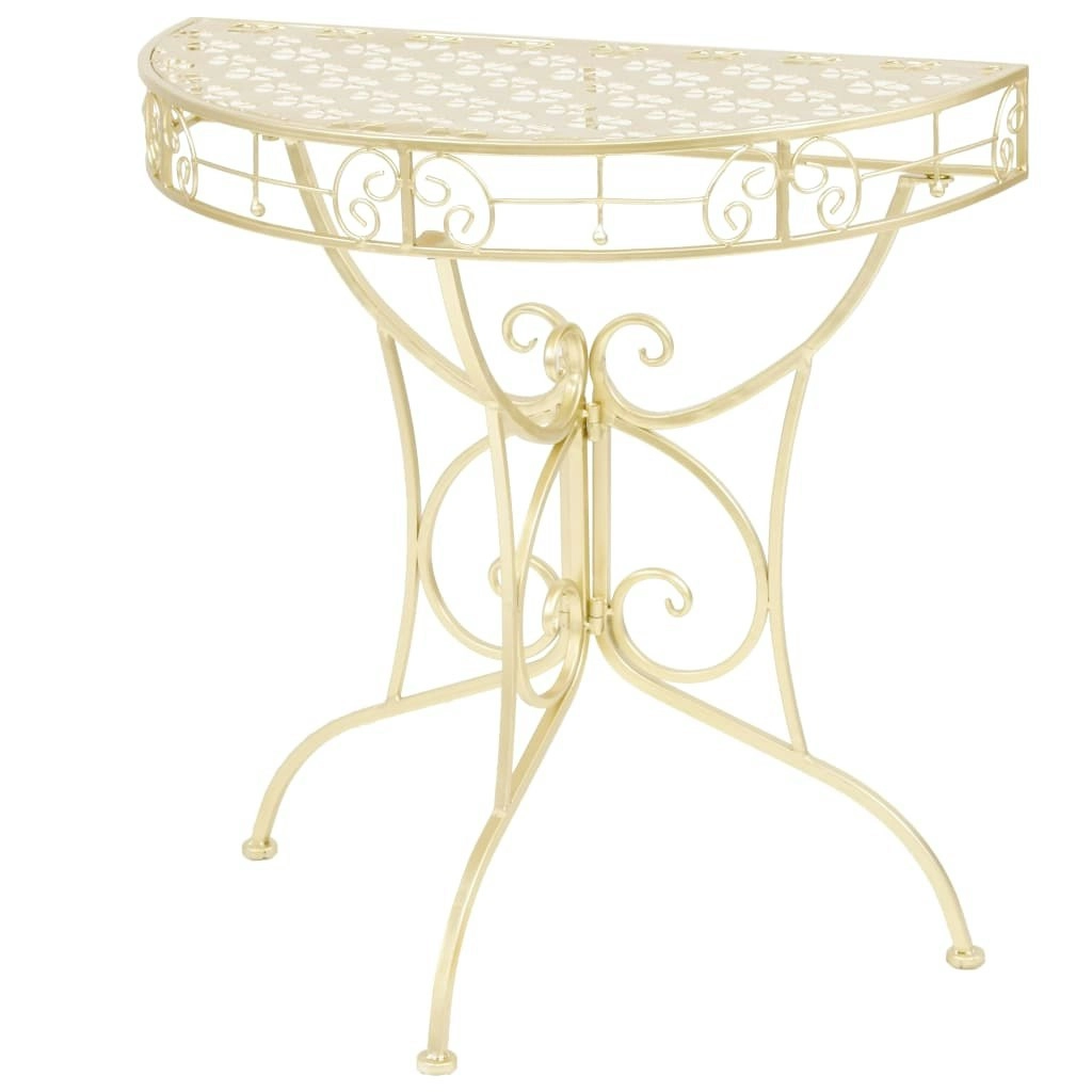 Side Table Vintage Style Half Round Metal 72x36x74 cm Gold 245930