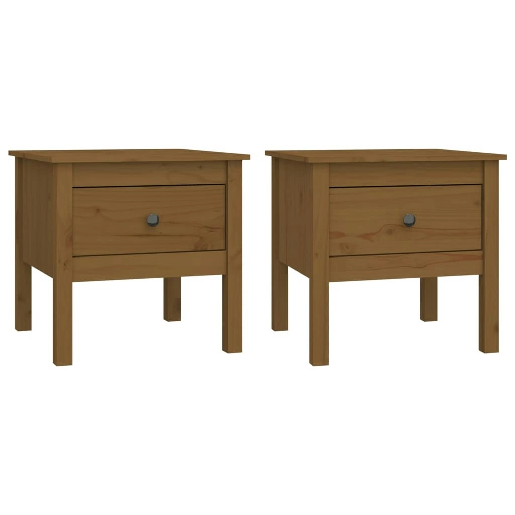 Side Tables 2 pcs Honey Brown 50x50x49 cm Solid Wood Pine 813801