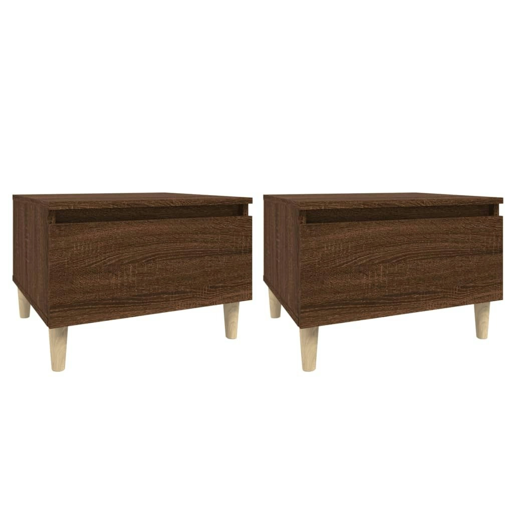 Side Tables 2 pcs Brown Oak 50x46x35 cm Engineered Wood 819515