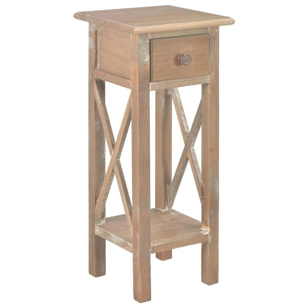 Side Table Brown 27x27x65.5 cm Wood 280060