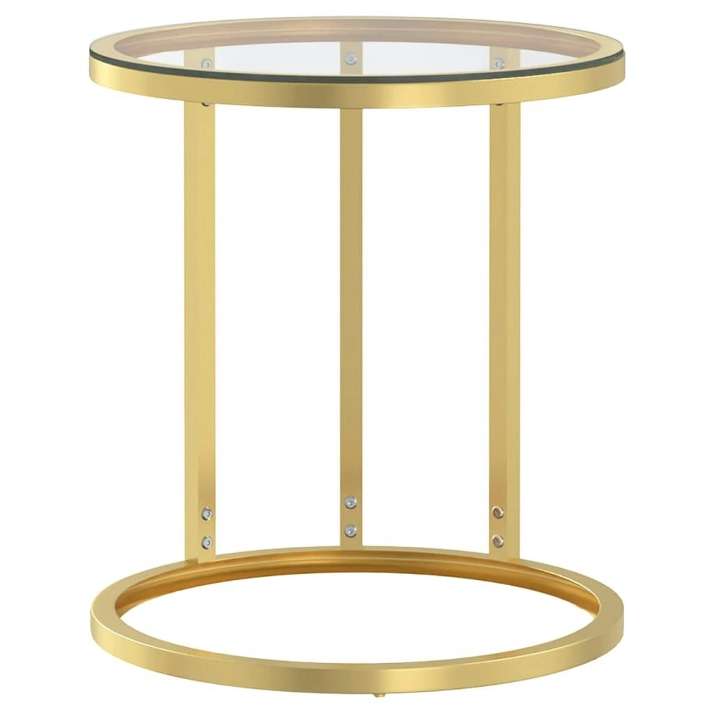 Side Table Gold and Transparent 45 cm Tempered Glass 331661