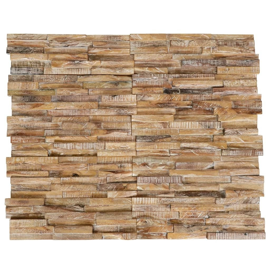 3D Wall Cladding Panels 10 pcs 1.01 mÂ² Solid Teak Wood 326177