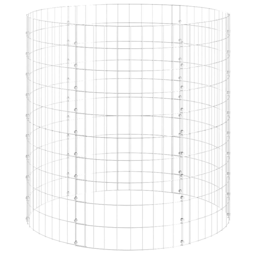 Circular Gabion Pole Galvanised Steel Ã˜100x100 cm 152018