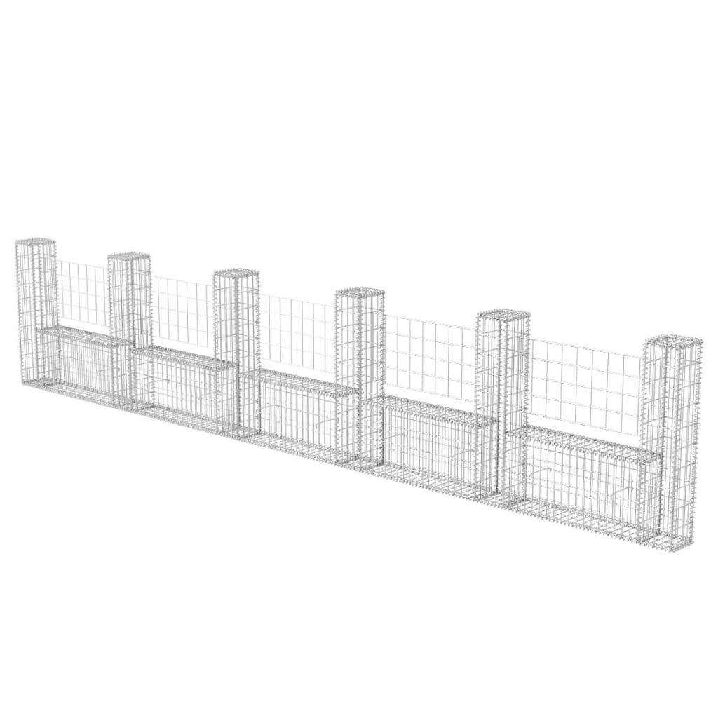 Gabion Basket U-Shape Galvanised Steel 570x20x100 cm 142547