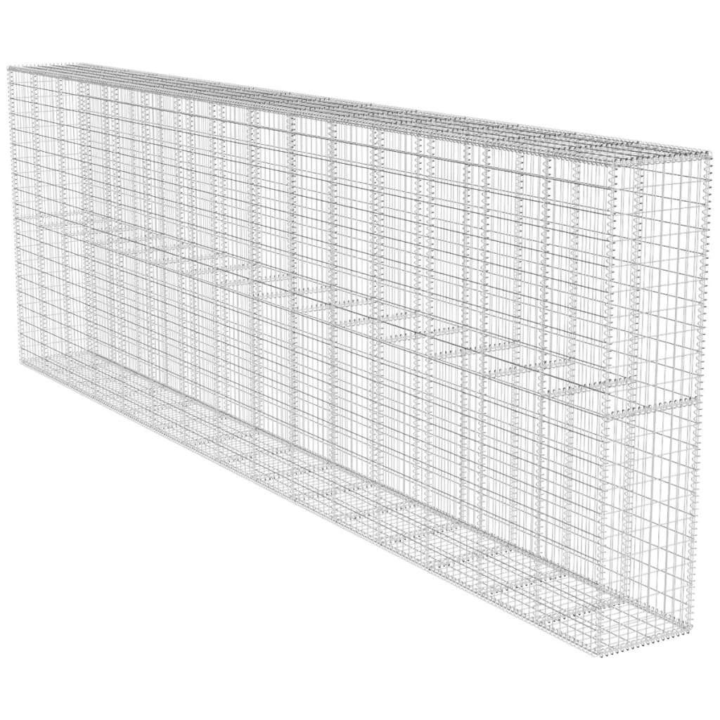 Gabion Wall with Cover Galvanised Steel 600x50x200 cm 142531