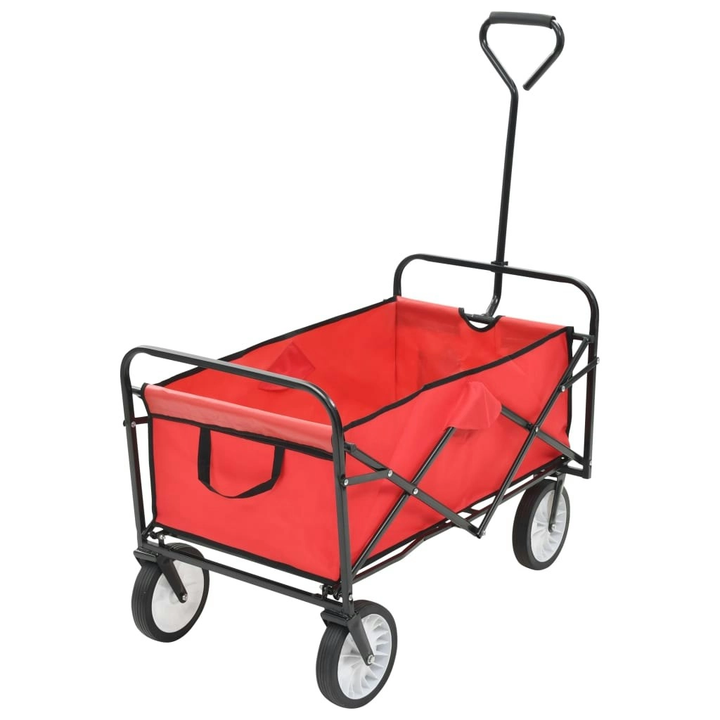 Folding Hand Trolley Steel Red 143778