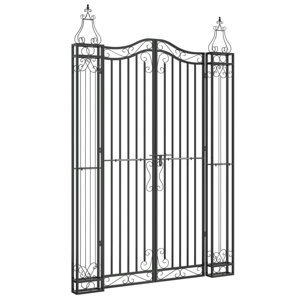 Garden Gate Black 121x8x180 cm Wrought Iron 363433