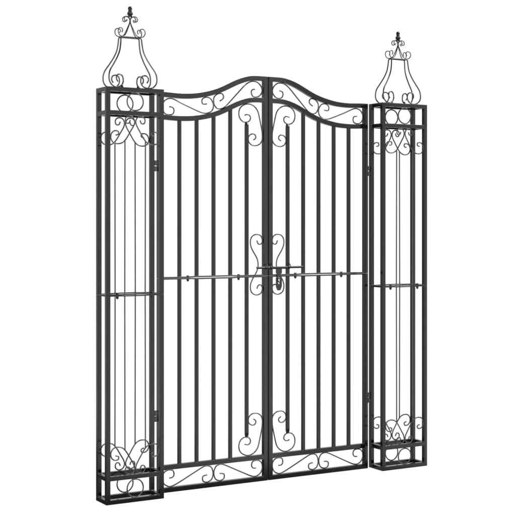 Garden Gate Black 121x8x150 cm Wrought Iron 363432