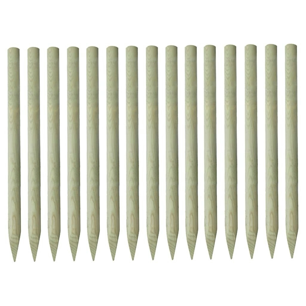 Pointed Fence Posts 15 pcs Impregnated Pinewood 4x150 cm 312397