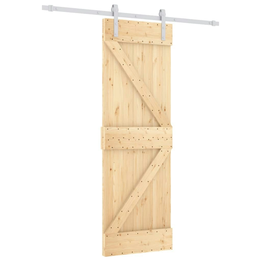 Sliding Door with Hardware Set 70x210 cm Solid Wood Pine 3203004