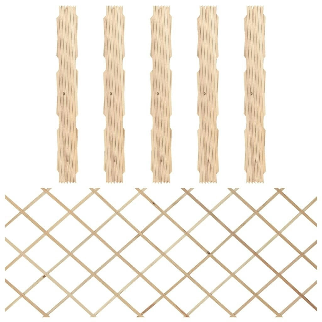 Trellis Fences 5 pcs Solid Firwood 180x80 cm 316422