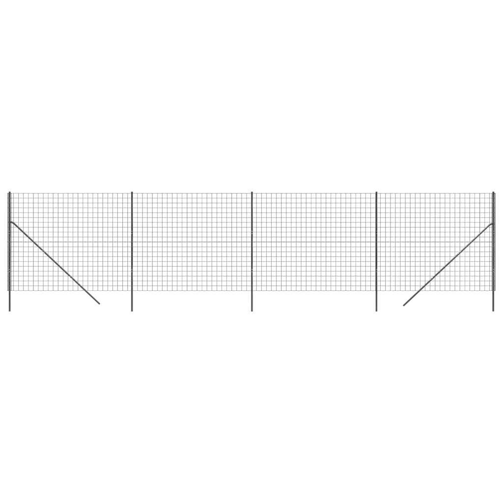 Wire Mesh Fence Anthracite 1.4x10 m Galvanised Steel 154227