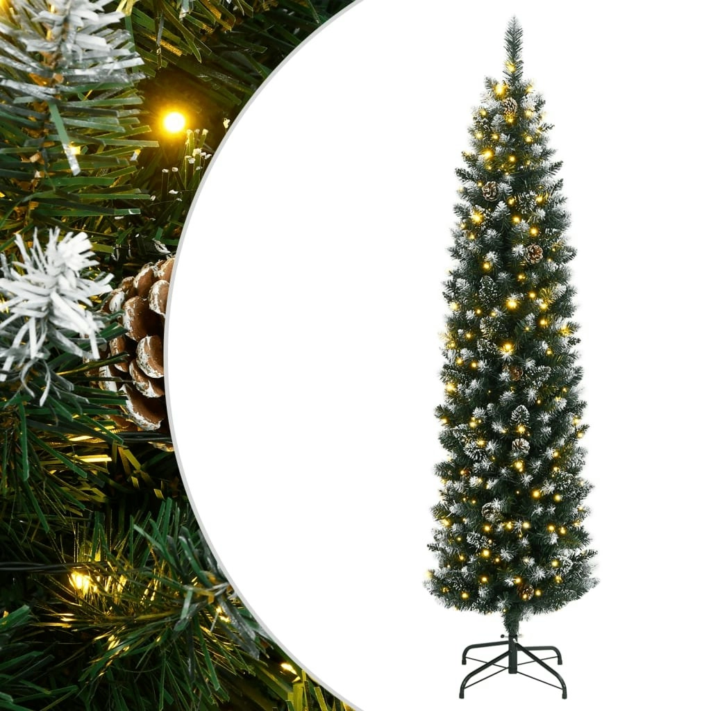 Artificial Slim Christmas Tree 300 LEDs 210 cm 3315781