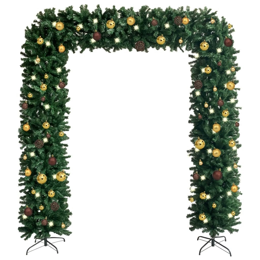 Christmas Tree Arch with LEDs&Ball Set Green 240 cm 3078013