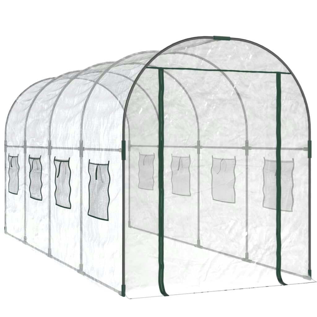 Greenhouse Transparent 160x400x190 cm PVC&Powder-coated Steel 317247