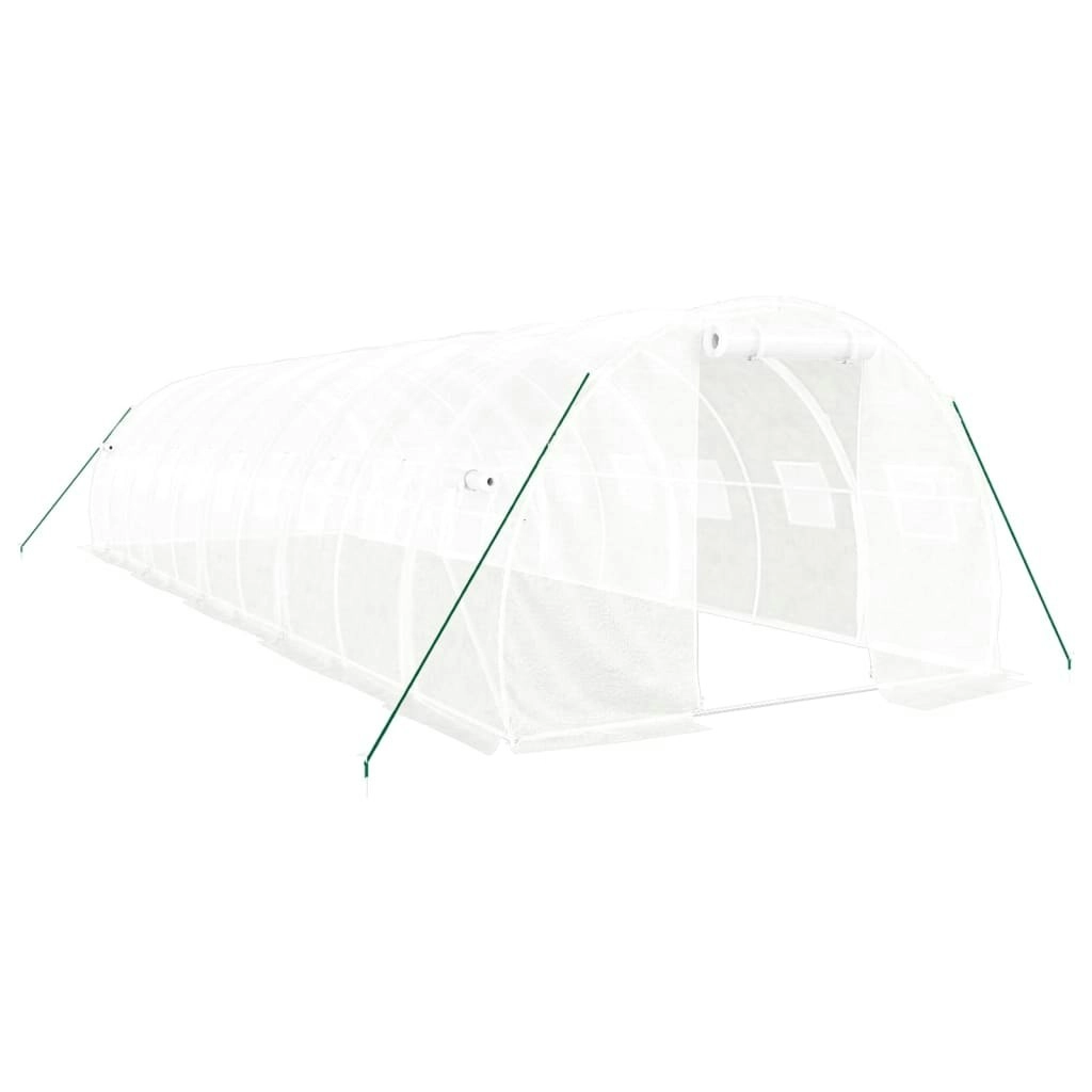 Greenhouse with Steel Frame White 30 mÂ² 10x3x2 m 3188053