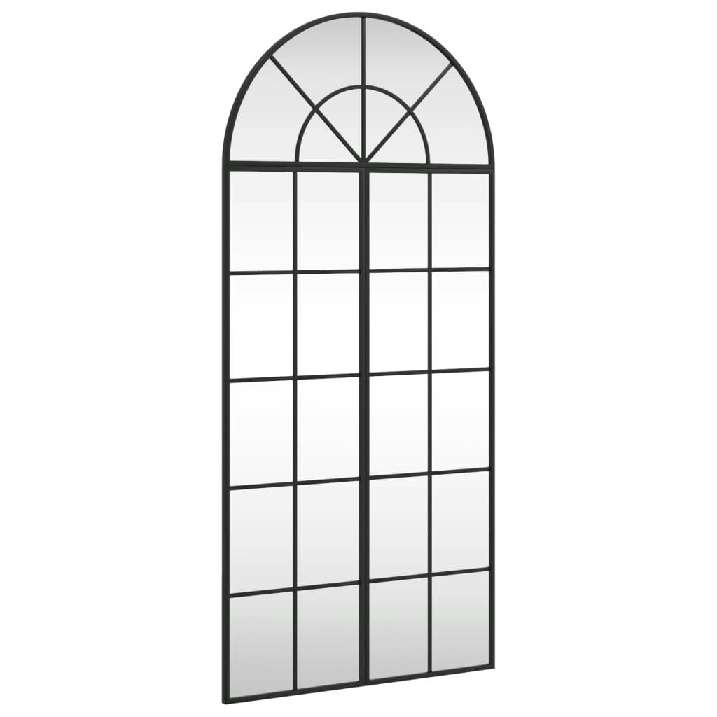 Wall Mirror Black 60x130 cm Arch Iron 3200607