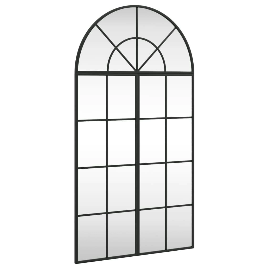 Wall Mirror Black 60x110 cm Arch Iron 3200606