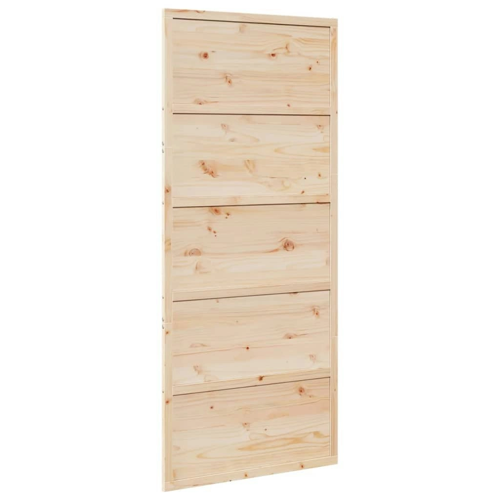 Barn Door 90x208 cm Solid Wood Pine 850632