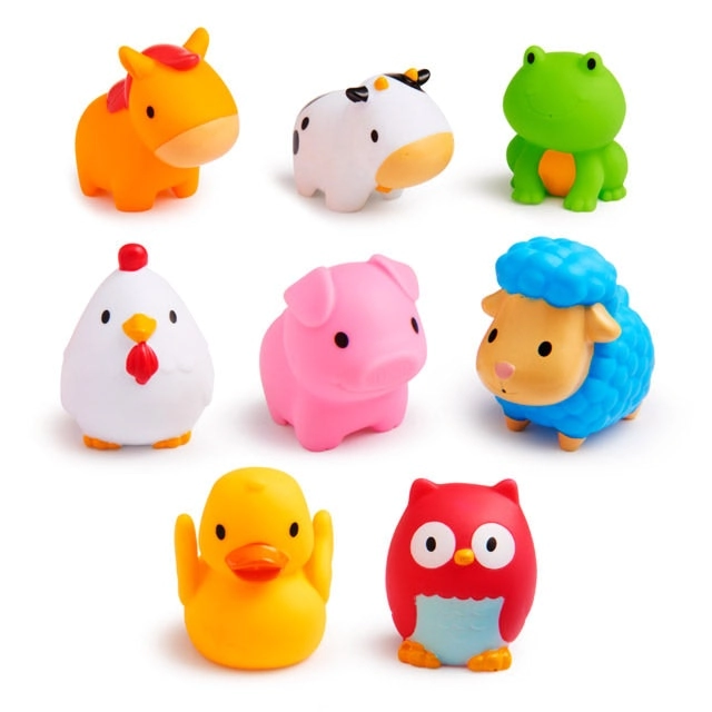 Munchkin Farm Bath Squirting And Floating Barnyard Animal Baby Toy 8Pk gifting