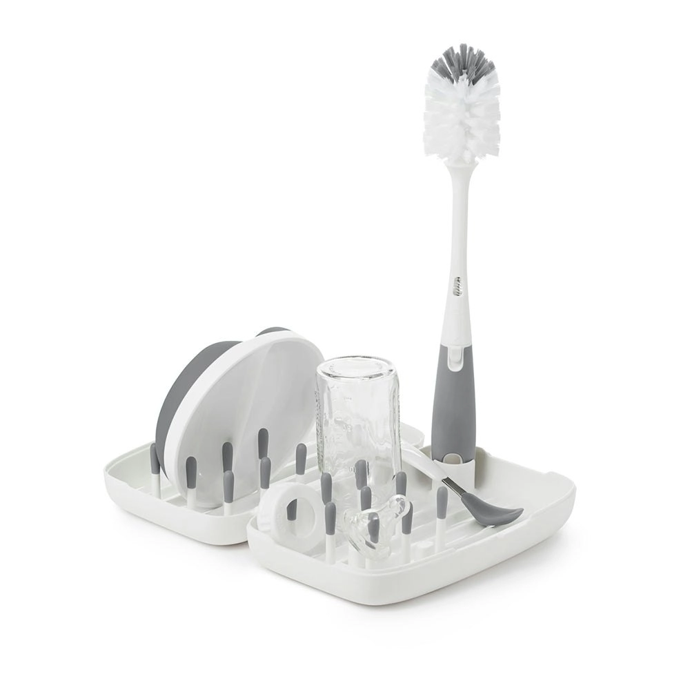 OXO Tot On-The-Go Drying Rack & Bottle Brush Gray