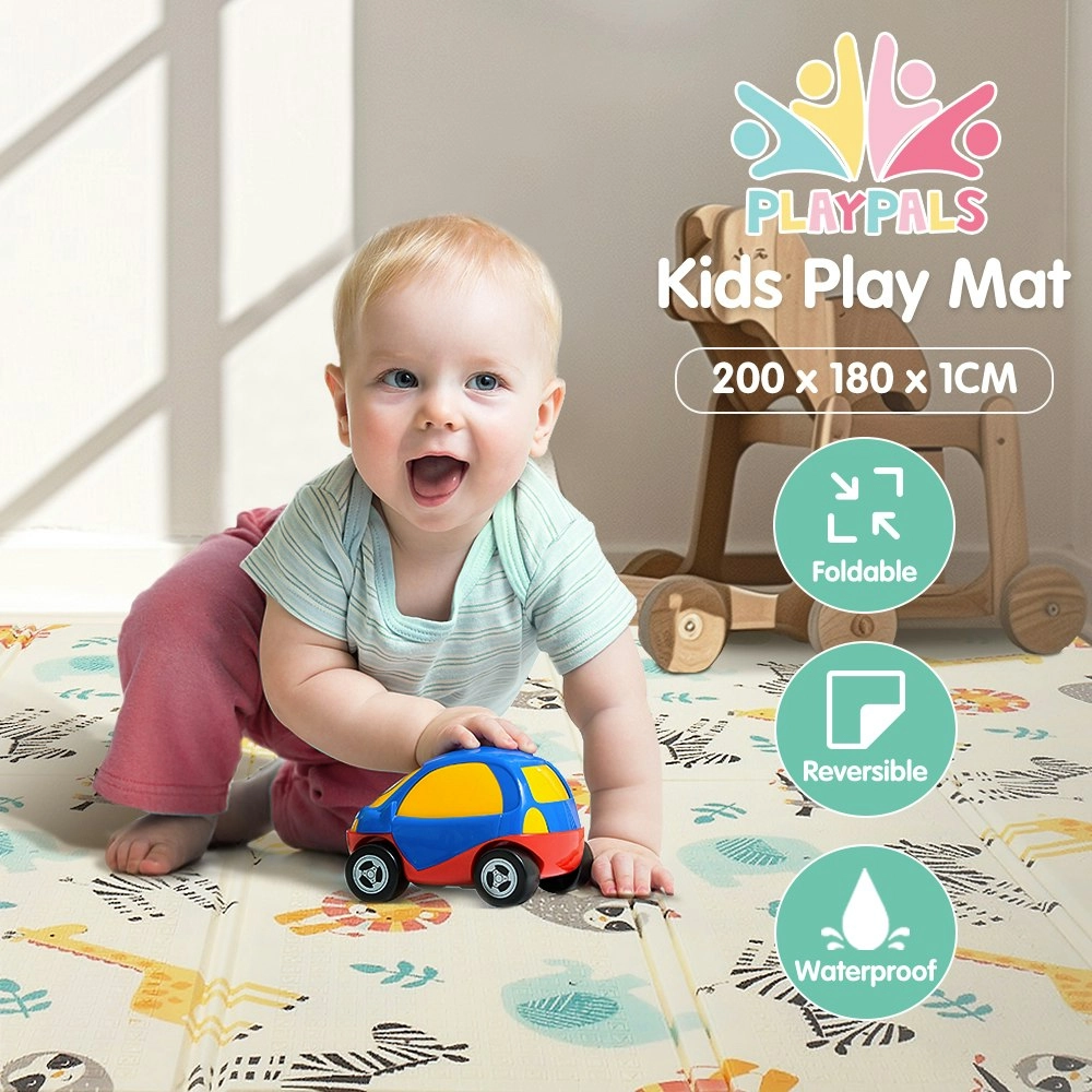 Playpals Kids Play Mat Baby Crawling Folding XPE Foam Double Pad Non-slip Carpet