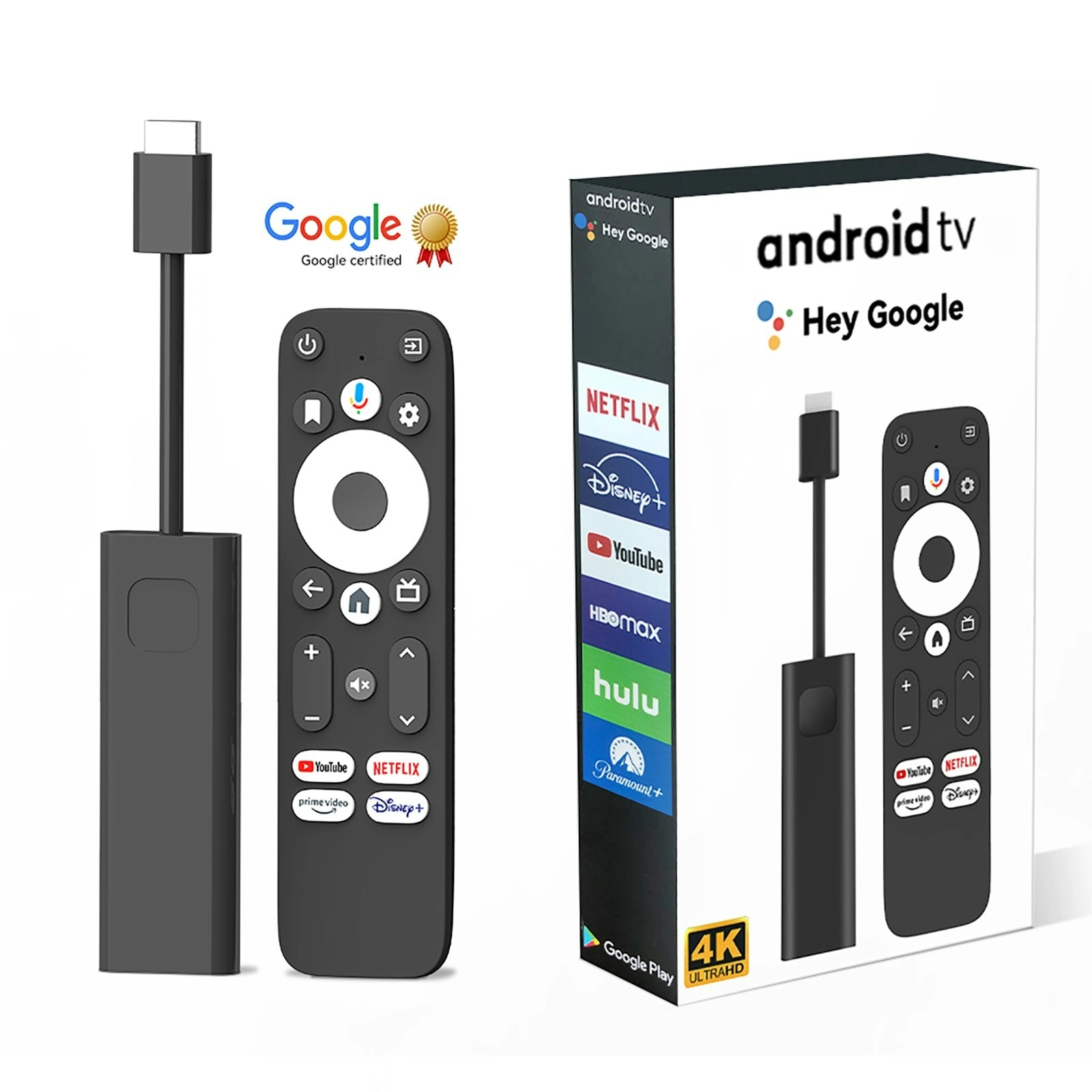 TV Stick Android 11.0 4K Google Certified Amlogic S905Y4 2+16GB BT5.0 Dual Wifi