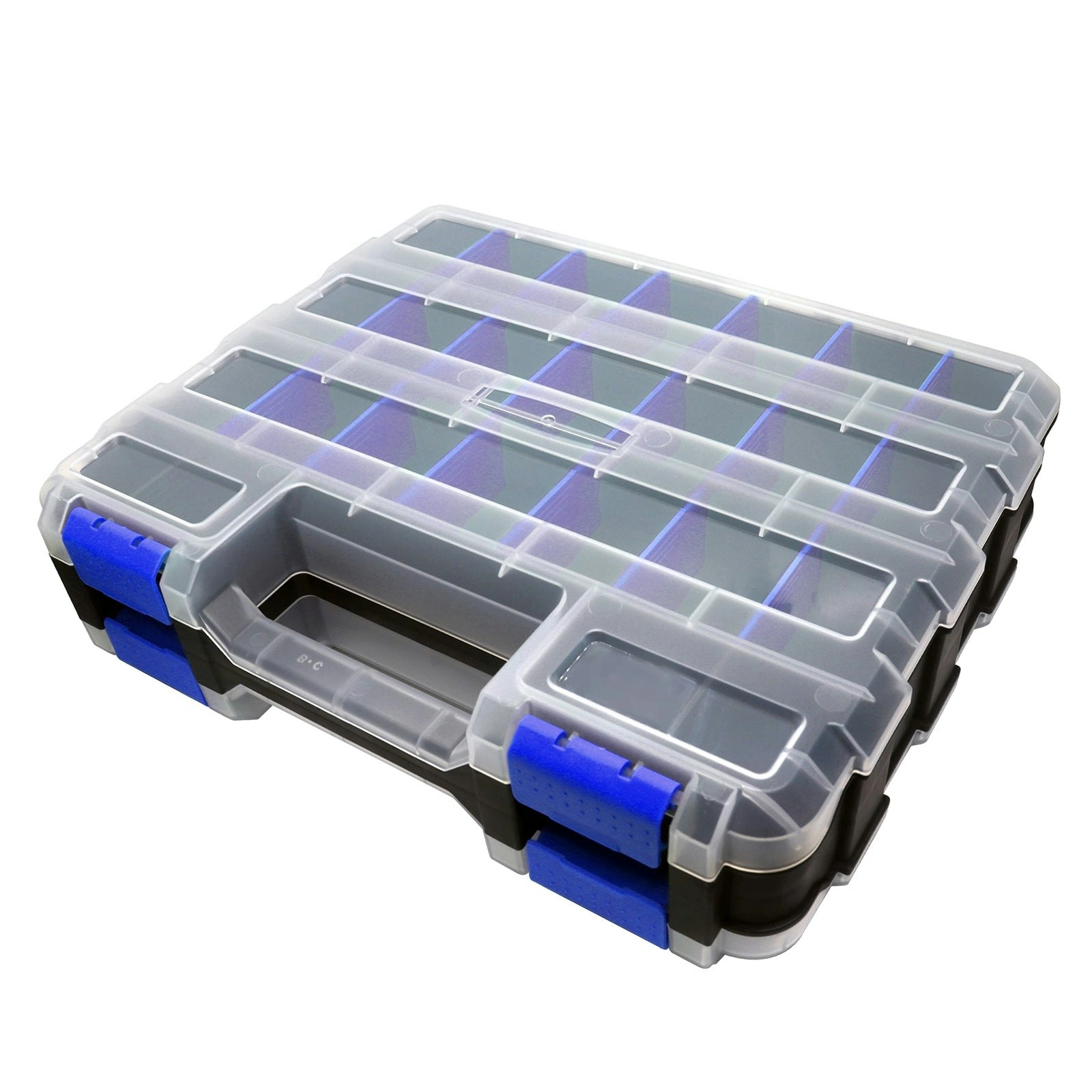 Tools Organizer Box Small Parts Storage Box 50-Compartment Double Side Blue