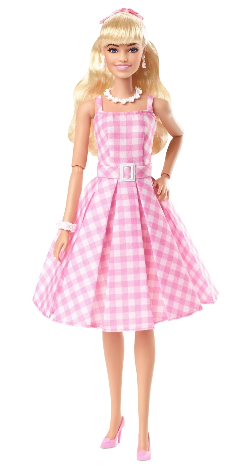 Barbie the Movie Margot Robbie As Barbie In Pink Gingham Dress