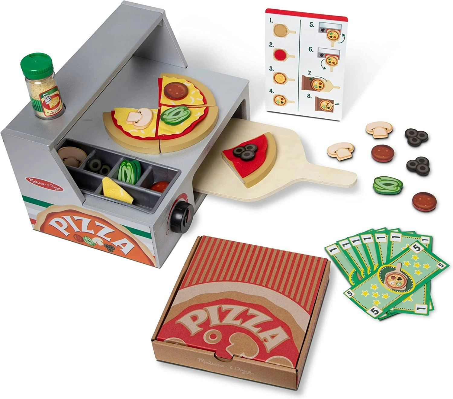 Melissa & Doug Top & Bake Wooden Pizza Counter Play Set