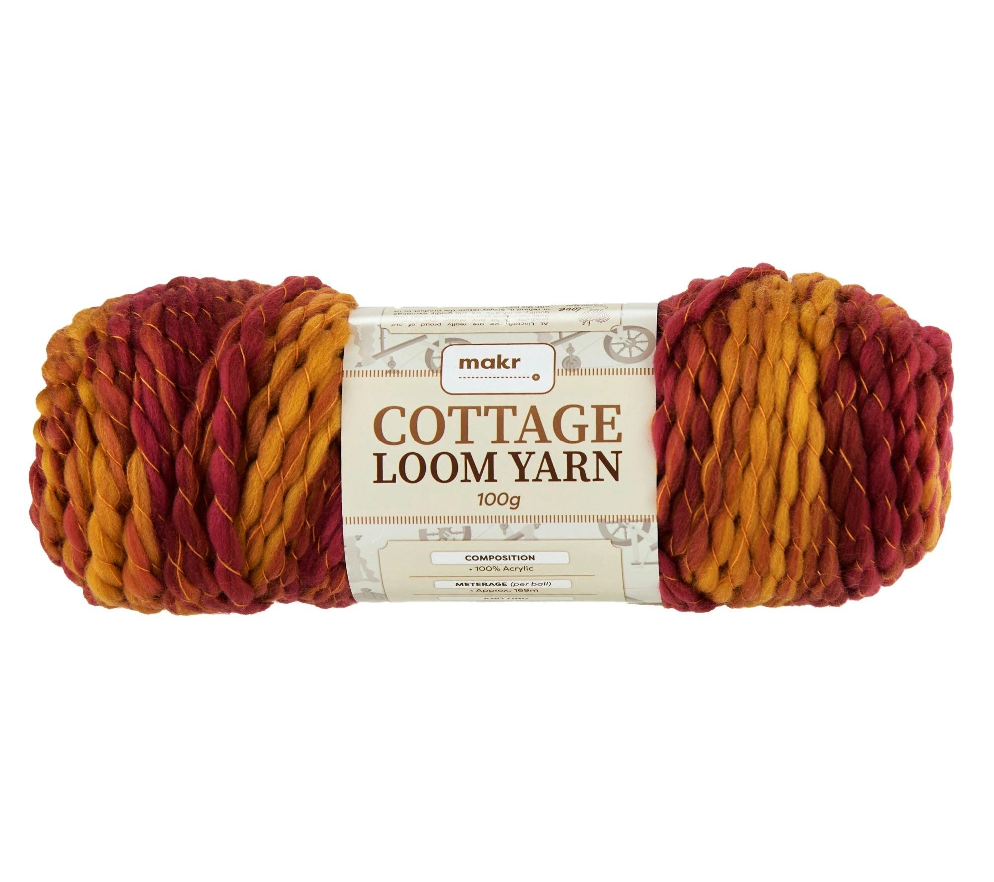 Makr Cottage Loom Crochet & Knitting Yarn, 100g Acrylic Yarn